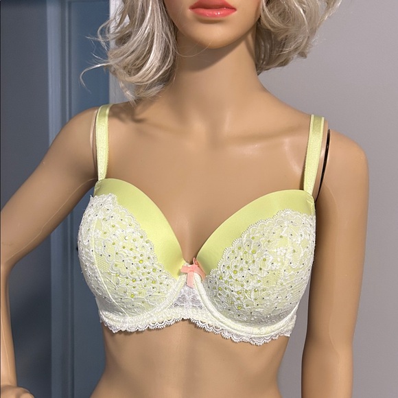 Victoria Secret Elegant Dream Angels Lined Demi / Demi - Buste Yellow Bra - Picture 1 of 5